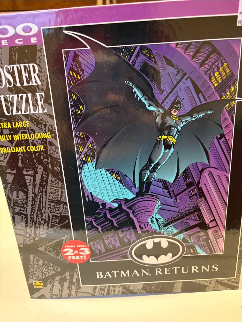 Batman Returns Poster Puzzle - Black & Purple Art